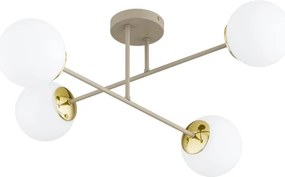 Brilagi - Plafonieră aplicată MILO ECRU 4xE27/60W/230V bej/auriu