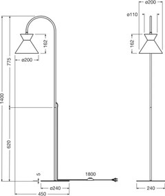 Osram - Lampadar DECOR WAIST 1xE27/40W/230V, negru