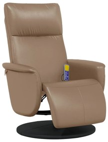 vidaXL Fotoliu de masaj rabatabil, cappuccino, piele ecologică