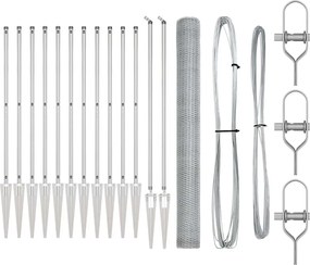 vidaXL Stâlp de gard. Argintiu 25 x 1,5 m (plasă de 13 mm) Oțel