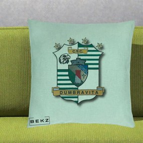 Perna Personalizata CSC Dumbravita Fotbal, 40x40 cm, Verde Menta, Husa Detasabila, Perna Inclusa, BEKZ®