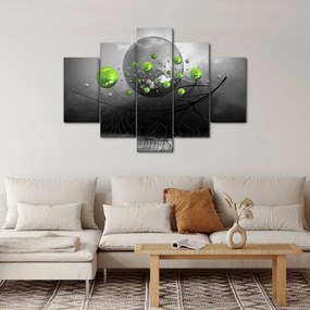 Tabloul cu bile abstracte verzi (150x105 cm)