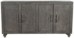 Comoda, gri, din lemn masiv sculptat, Arvane