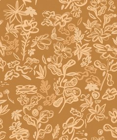 Tapet lavabil Crazy Flowers, Ocher, TresTintas 5mp / rola