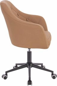 HR831K Scaun Caramel Piele Ecologica Premium Soft cu Bază Neagră