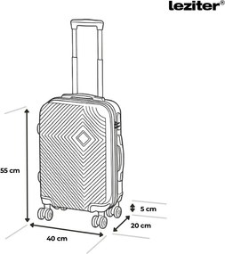 Valiză de cabină TravelLux Pro cu hard top și roți detașabile 35x55x20 cm gri închis