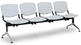 Bancă de design din plastic, 4 locuri, galbenă