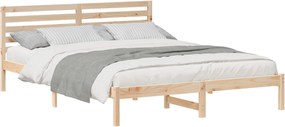 vidaXL Cadru de pat cu headboard Maro 160 x 210 cm Lemn de pin masiv