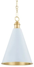 Pendul clasic LUX, Metal, Alama Antic, Soft Blue, FENIMORE