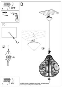 Lustră pe lanț APRILLA 1xE27/60W/230V