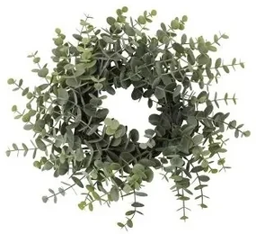 Coronita decorativa Eucalipt, verde, 38 cm