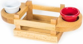 Tava UP02120, stejar/alb/rosu, lemn, 33x9x15 cm