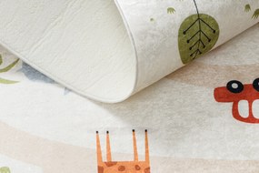 BAMBINO 1165 covor lavabil Grădină zoologică pentru copii anti-alunecare bej - SECUNDAR-COTATI PRODUSUL