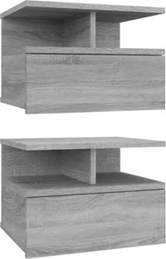 vidaXL Noptiere plutitoare 2 buc. gri sonoma 40x31x27 cm lemn