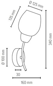 Spot-Light 8320174 - Aplică de perete PARMA 1xE27/60W/230V