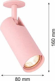 Spot incastrat directionabil cu bec GU10 Linca roz pastel