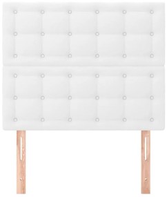 Tablii de pat, 2 buc, alb, 90x5x78 88 cm, piele ecologica 2, Alb, 90 x 5 x 118 128 cm