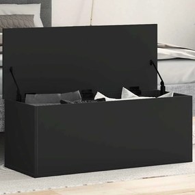 vidaXL Cutie de depozitare, negru, 90x35x35 cm, lemn prelucrat