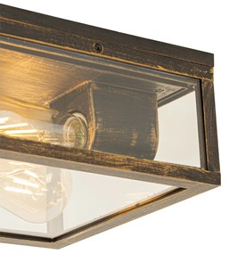 Plafoniera vintage auriu antic IP44 2 lumini - Charlois