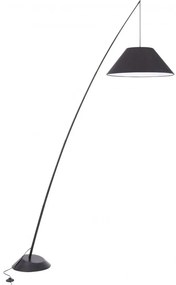 Lampadar cu brat telescopic cu abajur textil negru Campanula MYZ002FL-01B