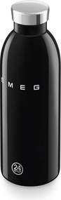 Sticla termos SMEG Clima 50's Style WBF01BL, 500 ml, Inchidere ermetica, Pereti dubli, Otel inoxidabil 18/8, Negru