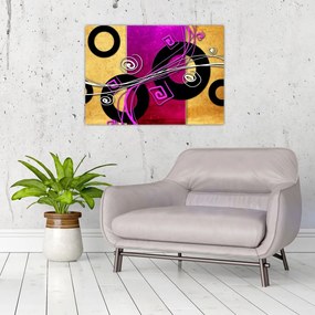 Tablou pe sticlă abstracției (70x50 cm)