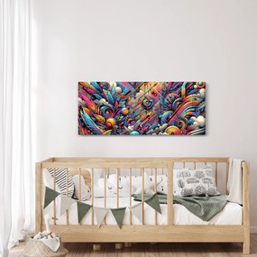 Tablou - Graffiti multicolor (120x50 cm)