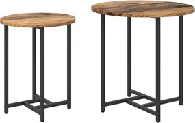 vidaXL Set măsuțe laterale 2 pcs Lemn vechi și negru
