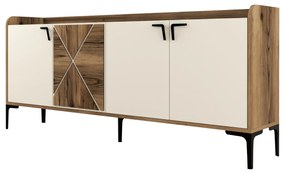 Consolă Venedik - Walnut, Cream