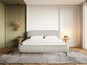 Pat matrimonial 160 cm Octave 160B (cu somieră) (deschis gri + negru). 1100000