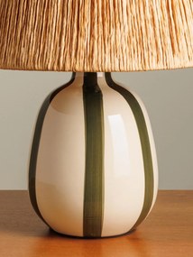 Lampa de masa, cu abajur din rafie, H42cm, Antibes