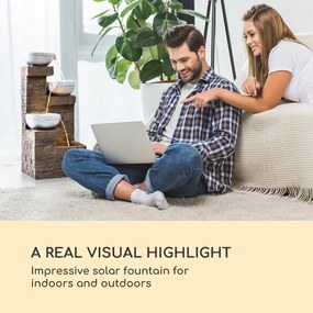 Blumfeldt Fez, fântână solară, LED, 34 × 76 × 36 cm (L × Î × l), poliresină