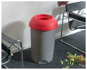 Capac pentru coș de gunoi roșu de reciclat din plastic – Addis