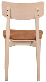 Scaune de dining maro coniac/natural 2 buc. din imitație de piele Wolcott – Rowico