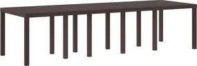 vidaXL Masă de Grădină Maro 300 x 100 x 73 cm poliratan