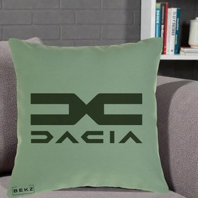 Perna Personalizata cu emblema Dacia, 40x40 cm, Verde, Husa Detasabila, Perna Inclusa, BEKZ®
