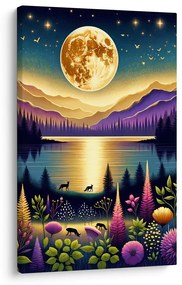 Tablou peisaj nocturn magic cu lună