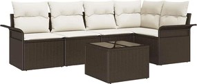 vidaXL Set de canapele pentru grădină 6 pcs Maro poliratan