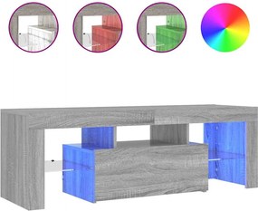 vidaXL Comodă TV cu lumini LED, gri sonoma, 120x35x40 cm