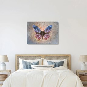 Tablou pe sticlă - Fluture steampunk (70x50 cm)