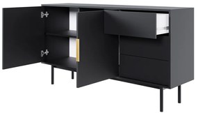 Comodă VIVALA 2D3S, negru