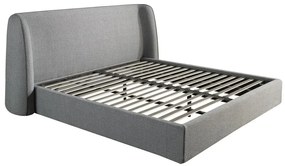 Pat dublu tapitat design LUX Dark grey, 180x200cm