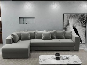 Colțar extensibil dumonde cu ladă de depozitare si sezut confortabil din spuma high-density, Gloria Royal Grey 320x183 cm