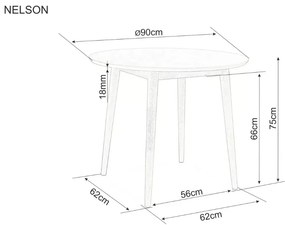 OFERTA Masa de sufragerie NELSON cu blat in decor stejar miere 90X90 Clasa a II-a