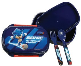 Sonic Ariciul Faster Cutie pentru Sandwich + Set de Tacâmuri