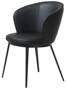 Scaun cu husă din imitație de piele Unique Furniture Gain Leath, negru
