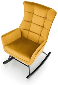 Fotoliu tip balansoar Bazalto velvet mustariu H92 cm