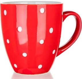 Cană ceramică Banquet, tip balon, 400 ml, roşu cubu line