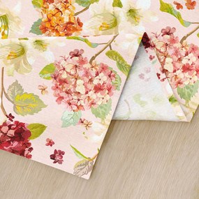 Goldea față de masă decorativă  loneta - flori de primăvară - ovală 140 x 180 cm