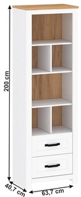 Raft deschis, alb alba / stejar craft auriu, LANZETTE R